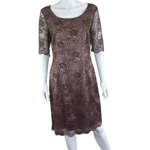 ANTONIO MELANI NWT Mauve Lace Cocktail Dress Size 10